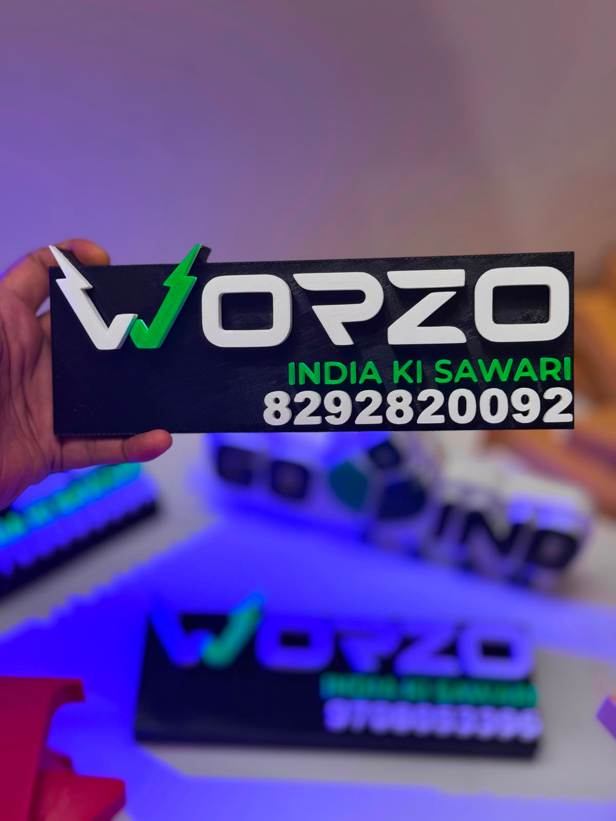 Custom Logo Table Sign – 3D Printed Desk & Counter Brand Sign