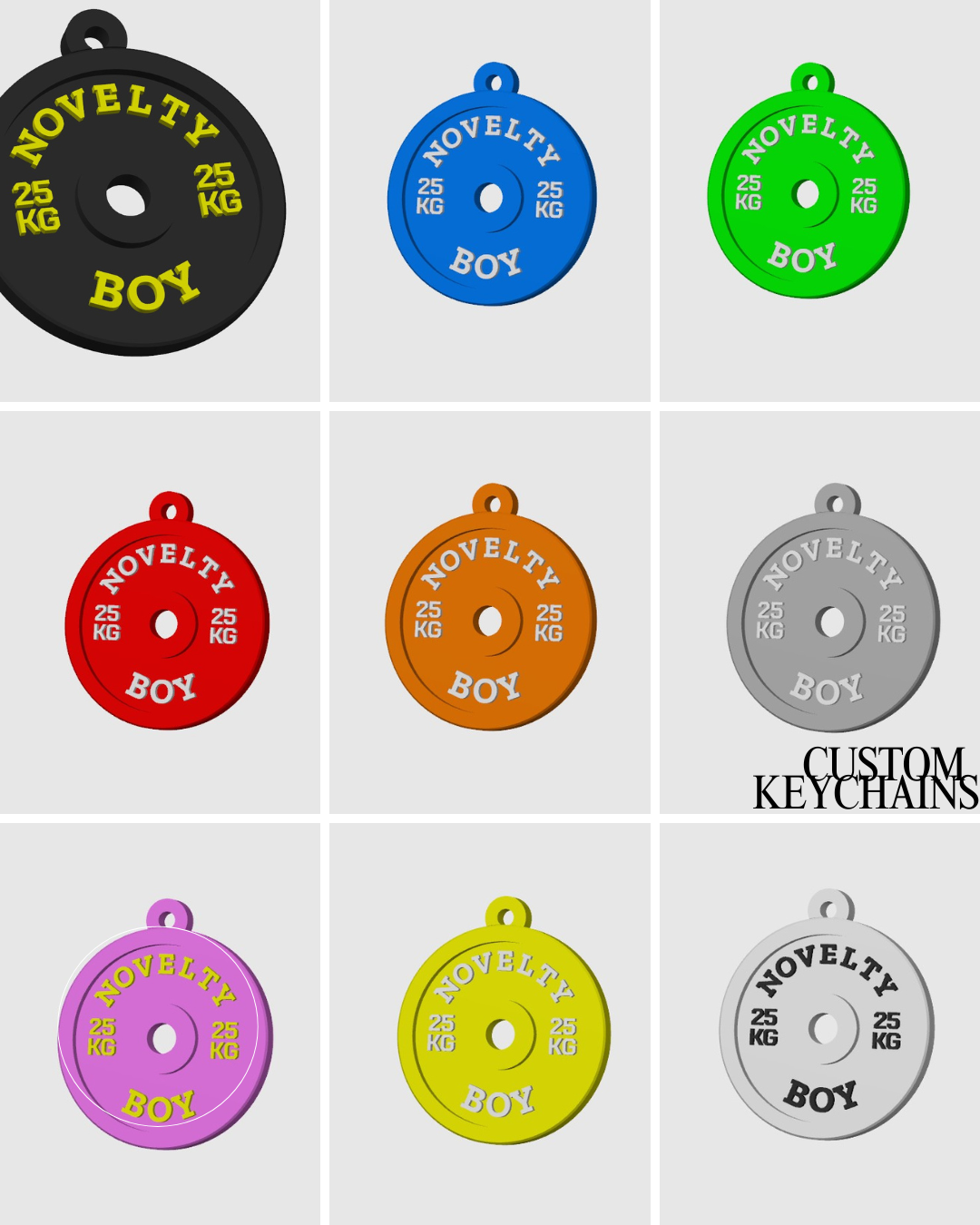 Custom Gym Plate Keychain β Your Words, Your Style