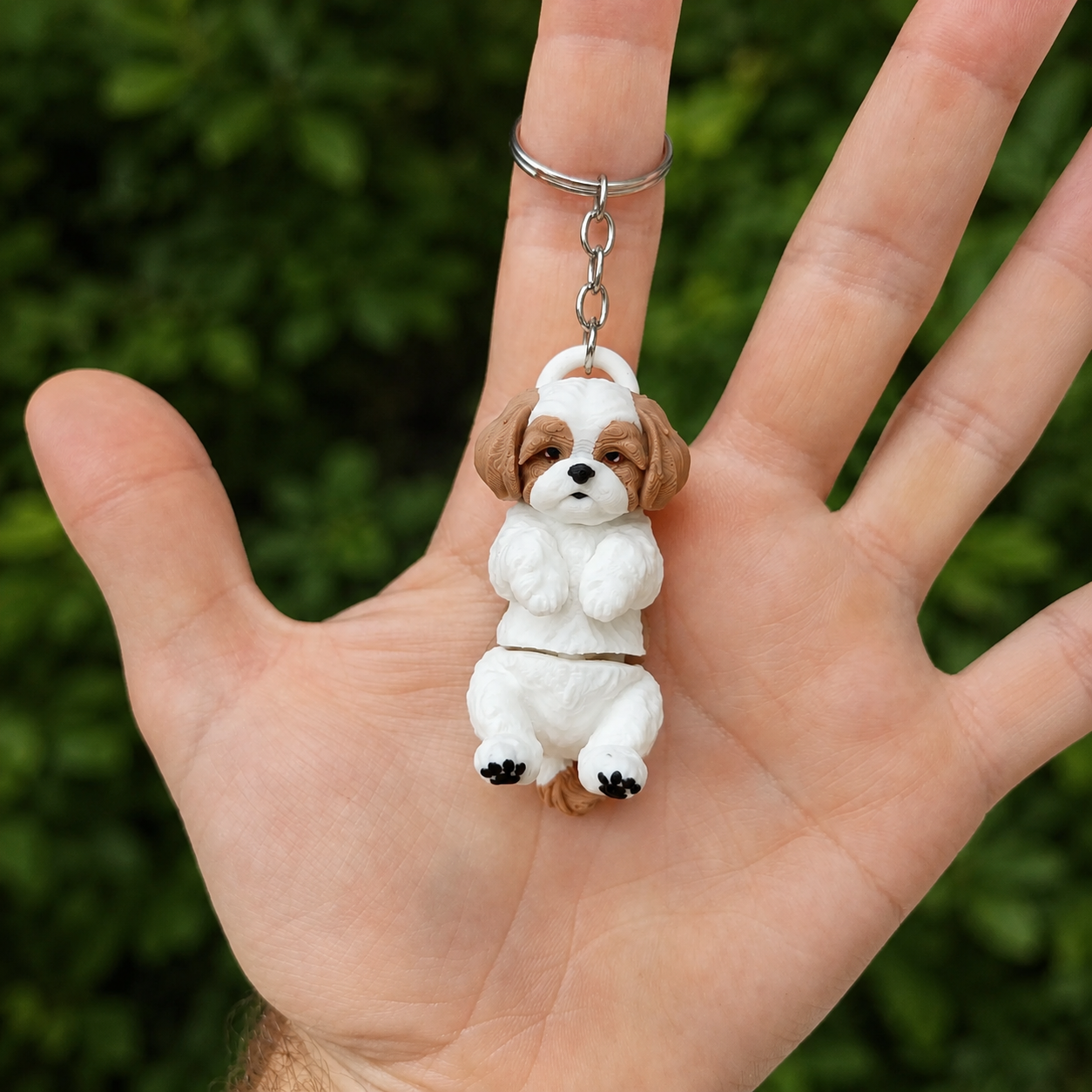 3D Printed Shih Tzu Dog Keychain – Flexi Articulated Bag Charm