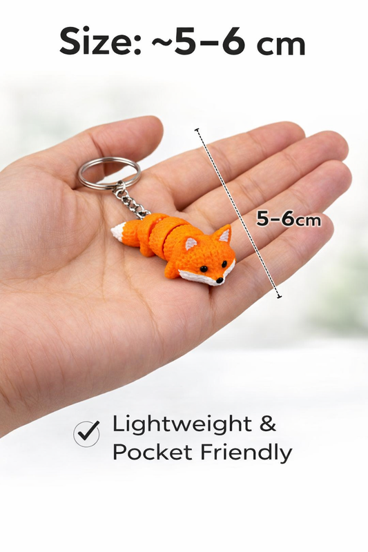 Flexi Fox Keychain – Playful & Pocket-Sized