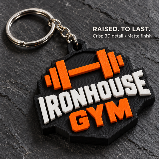 Custom Logo Keychains – 3D Raised Branding | Bulk 10 / 25 / 50