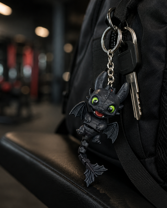 Cute Black Dragon Bag Charm Keychain | Kawaii Backpack Accessory for Boys, Girls & Kids