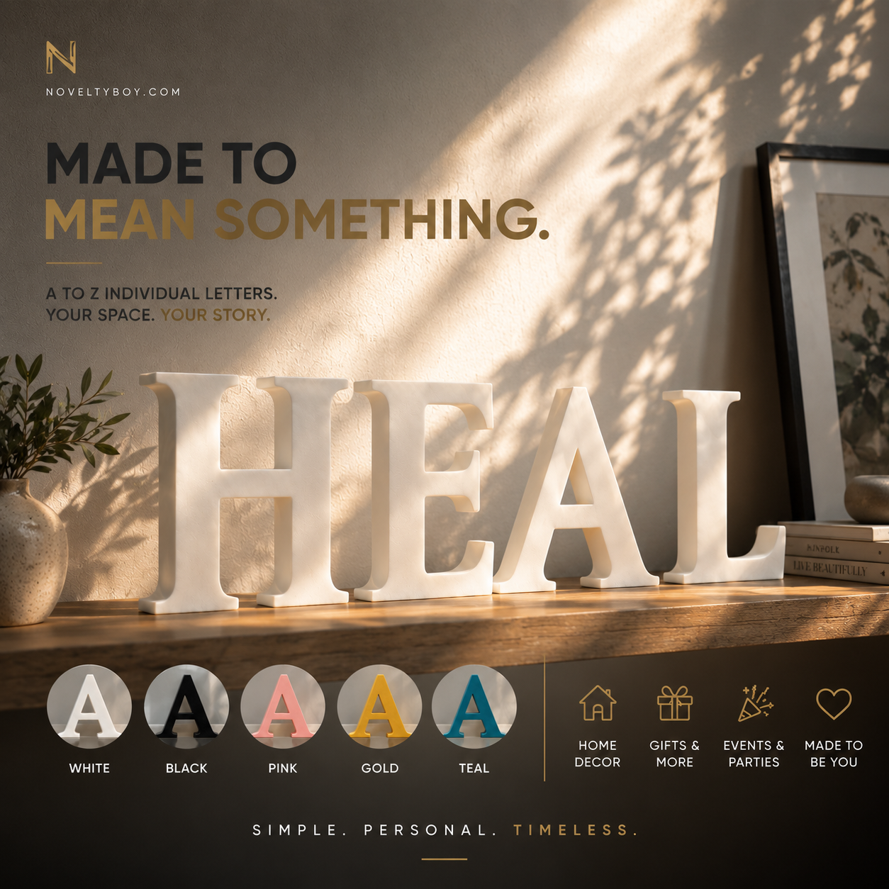 3D Alphabet Letter Decor (A to Z) โ Minimal Premium Decorative Letters | 15cm