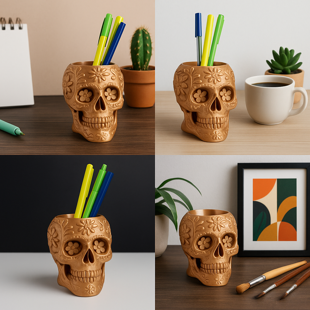 Sugar Skull Pen Stand