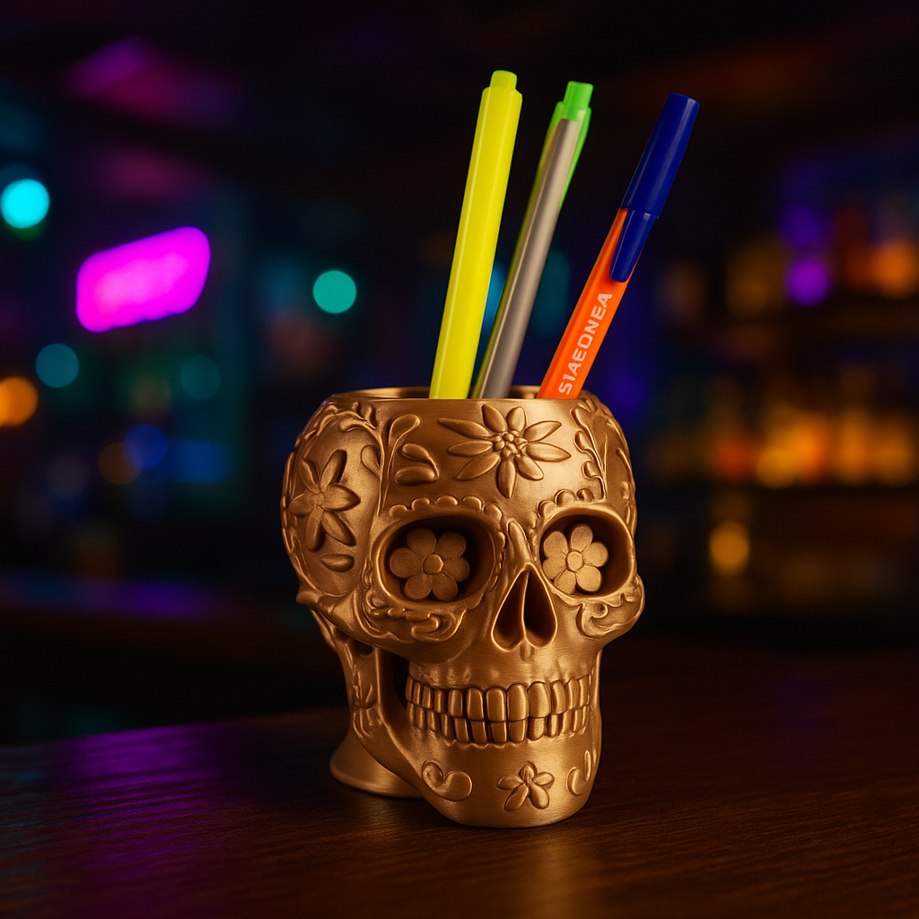 Sugar Skull Pen Stand