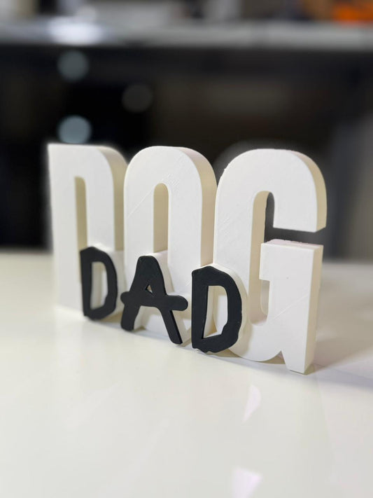 Dog Dad Table Sign | Decorative Desk & Shelf Decor for Dog Lovers