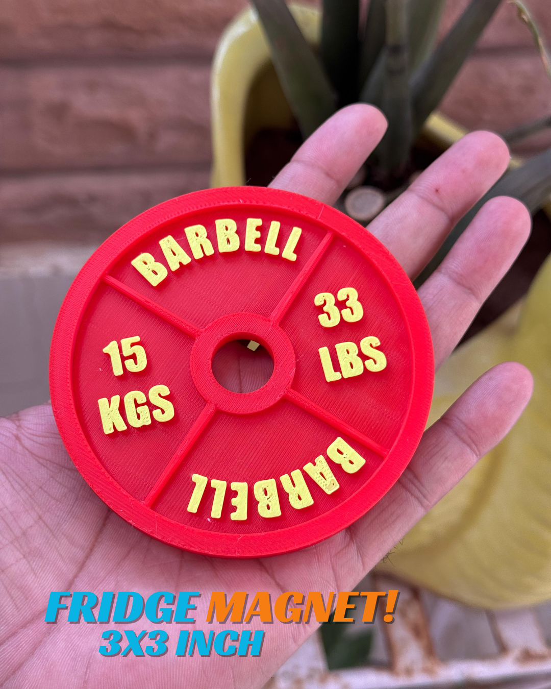 Custom Gym Plate 4x4" Fridge Magnet