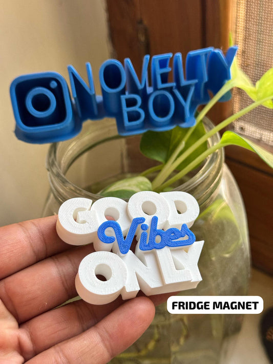 "GOOD VIBES ONLY" Quote Fridge Magnet - MultiColor (3x2 Inch)