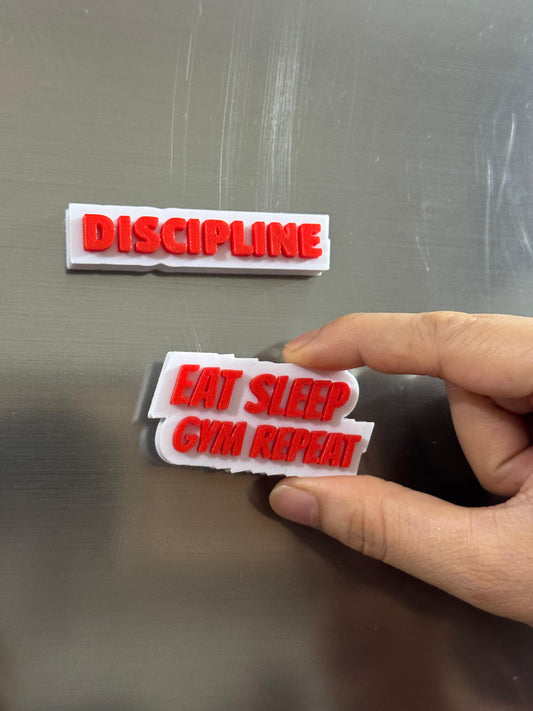 Eat Sleep Gym Repeat – Motivational Gym Themed Fridge Magnet