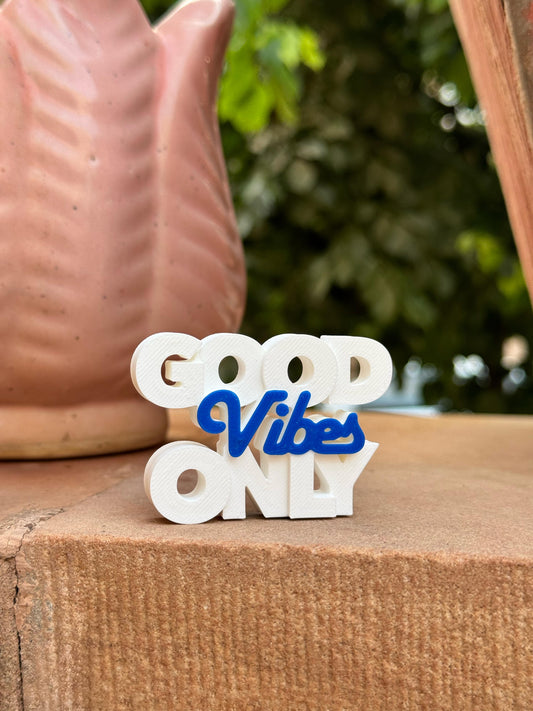 "GOOD VIBES ONLY" Quote Fridge Magnet - MultiColor (3x2 Inch)