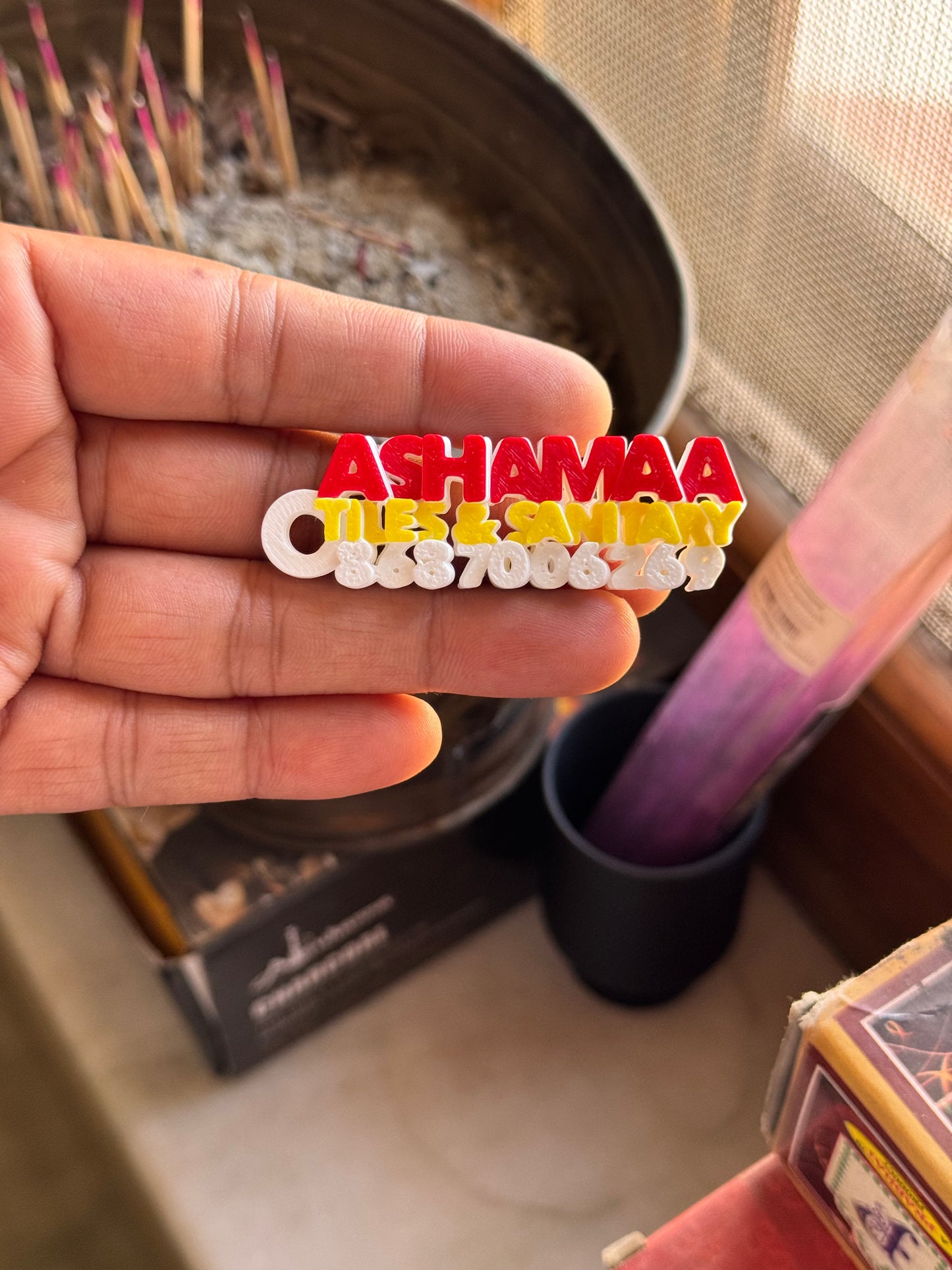 BULK Custom Brand Keychains -RED YELLOW WHITE- Premium Quality