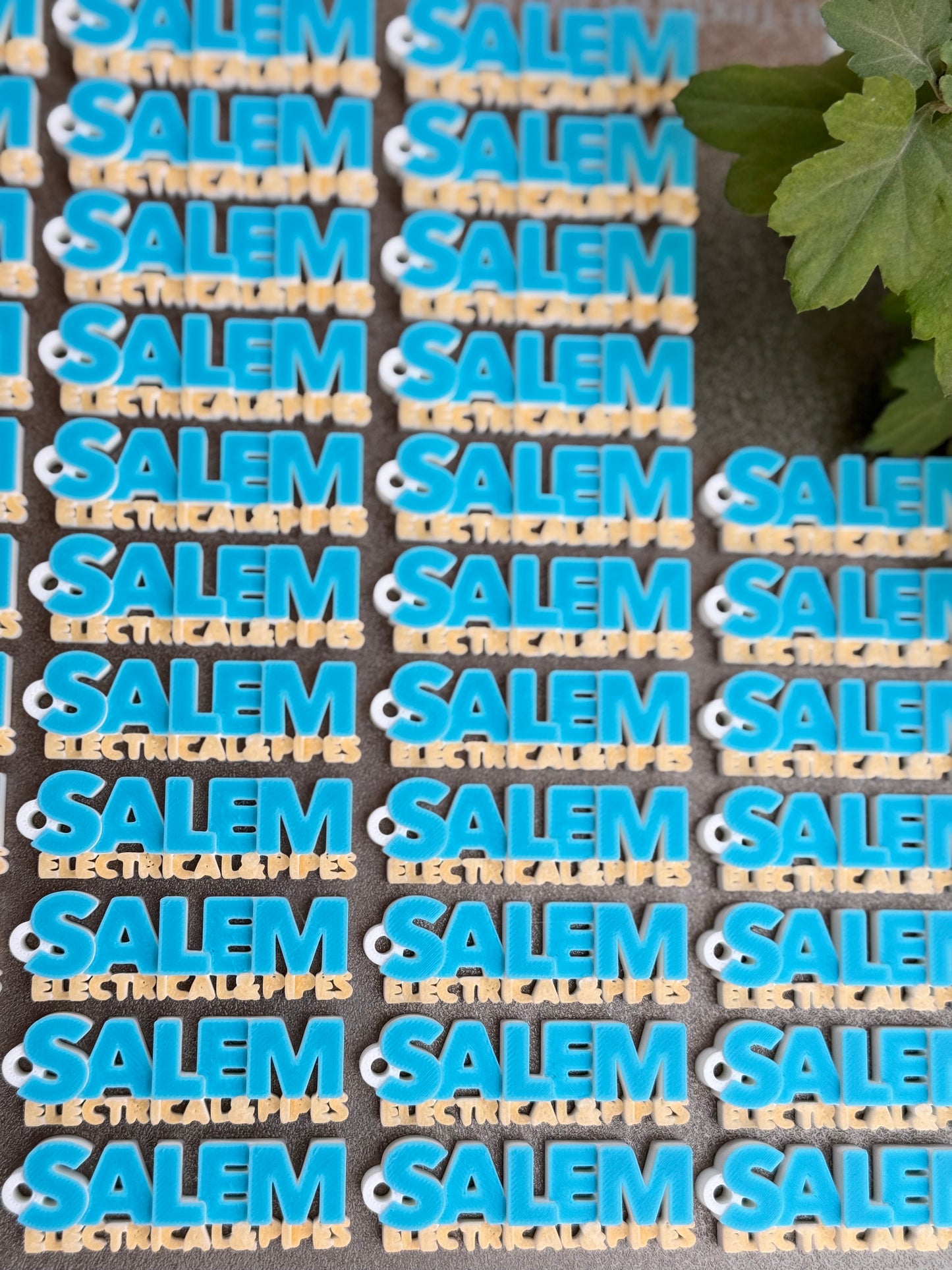 BULK Custom Brand Keychains -CYAN YELLOW- Premium Quality