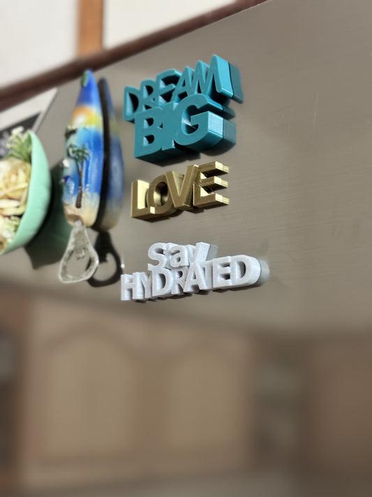 "Stay Hydrated" Reminder Series Fridge Magnet - Marble Color (3x2 Inch)