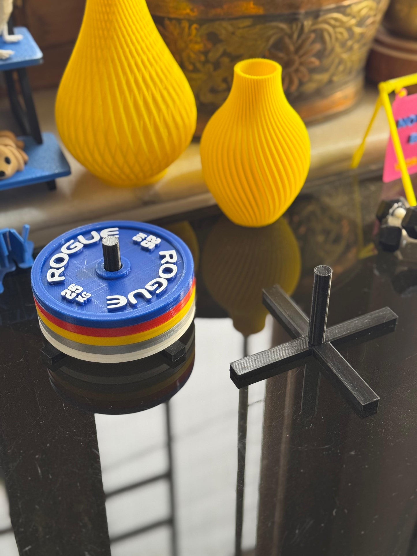 Gym Plate Coasters β Set of 5 with Stand | Mixed Colors