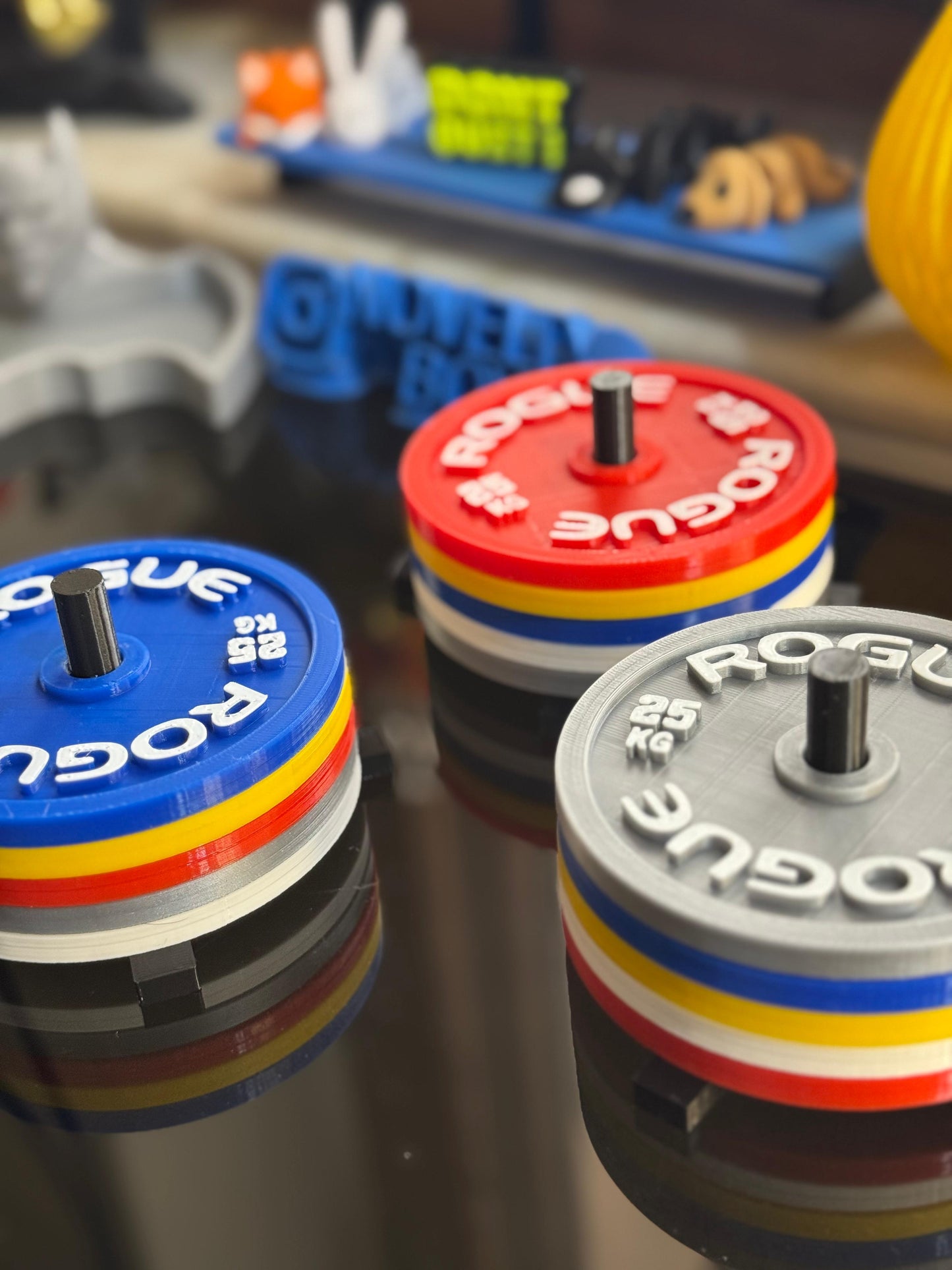 Gym Plate Coasters β Set of 5 with Stand | Mixed Colors