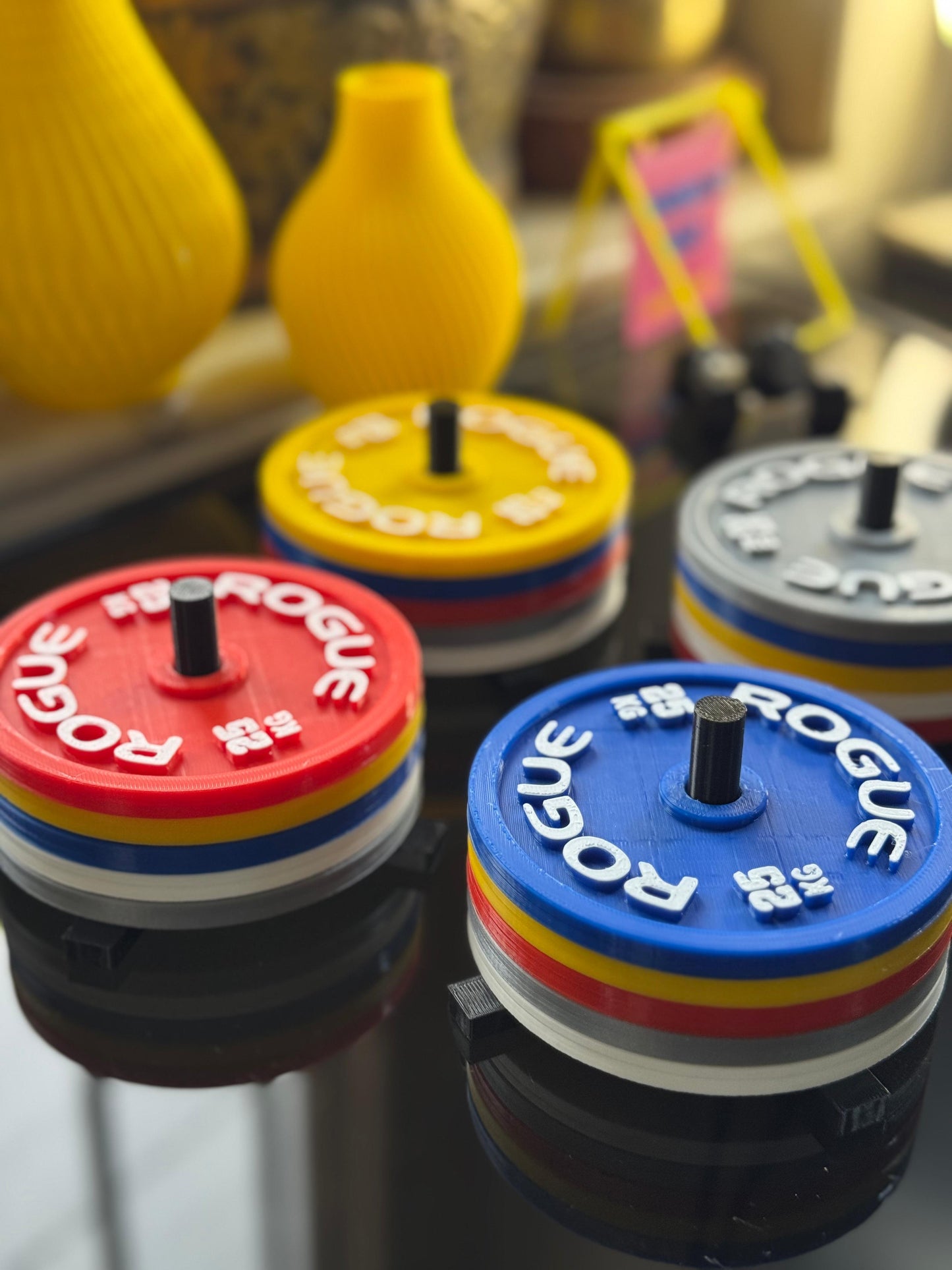 Gym Plate Coasters β Set of 5 with Stand | Mixed Colors