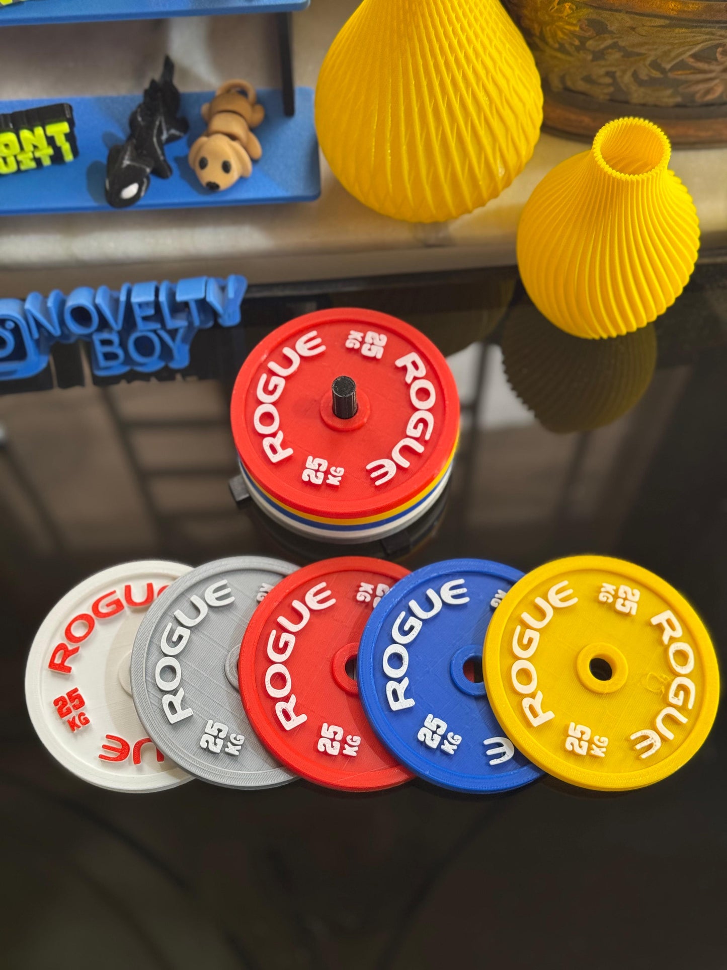 Gym Plate Coasters β Set of 5 with Stand | Mixed Colors