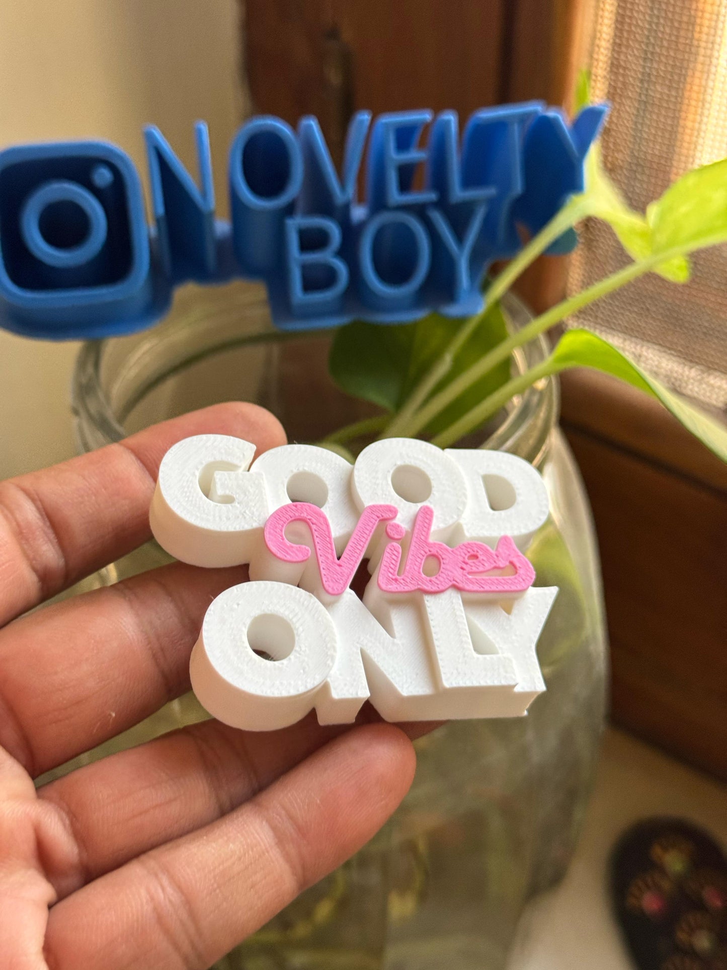 "GOOD VIBES ONLY" Quote Fridge Magnet - MultiColor (3x2 Inch)
