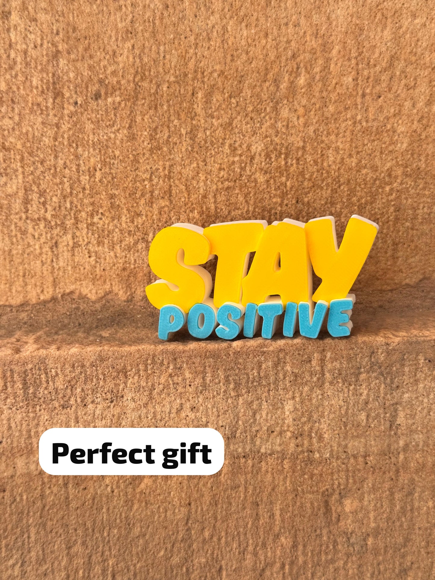 Stay Positive Fridge Magnet – Yellow & Blue