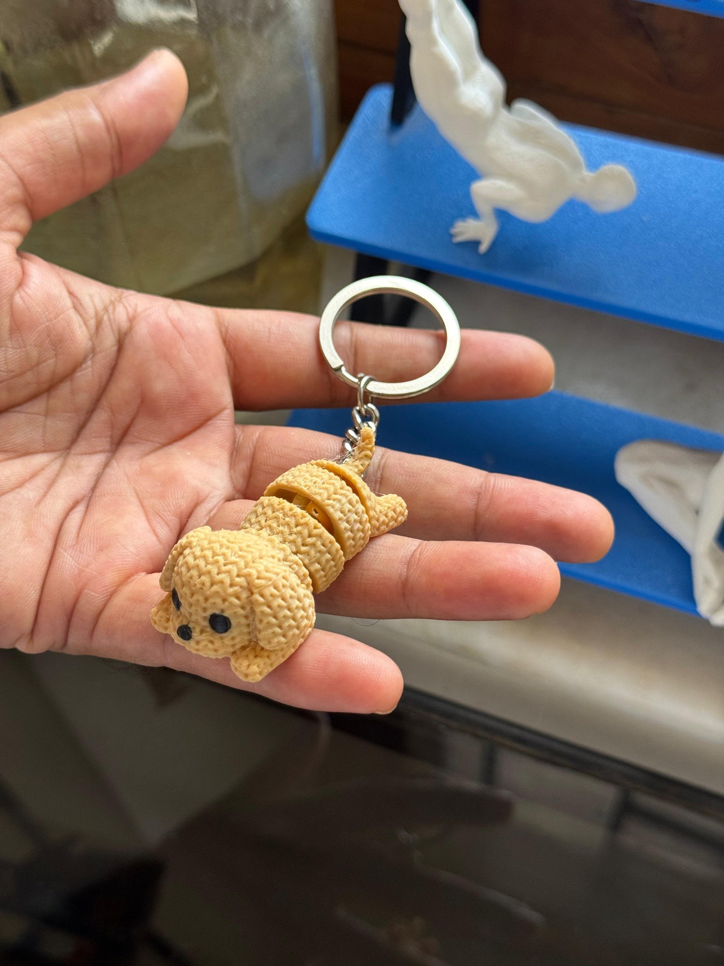 Flexi Fuzzy Skin Dog Keychain