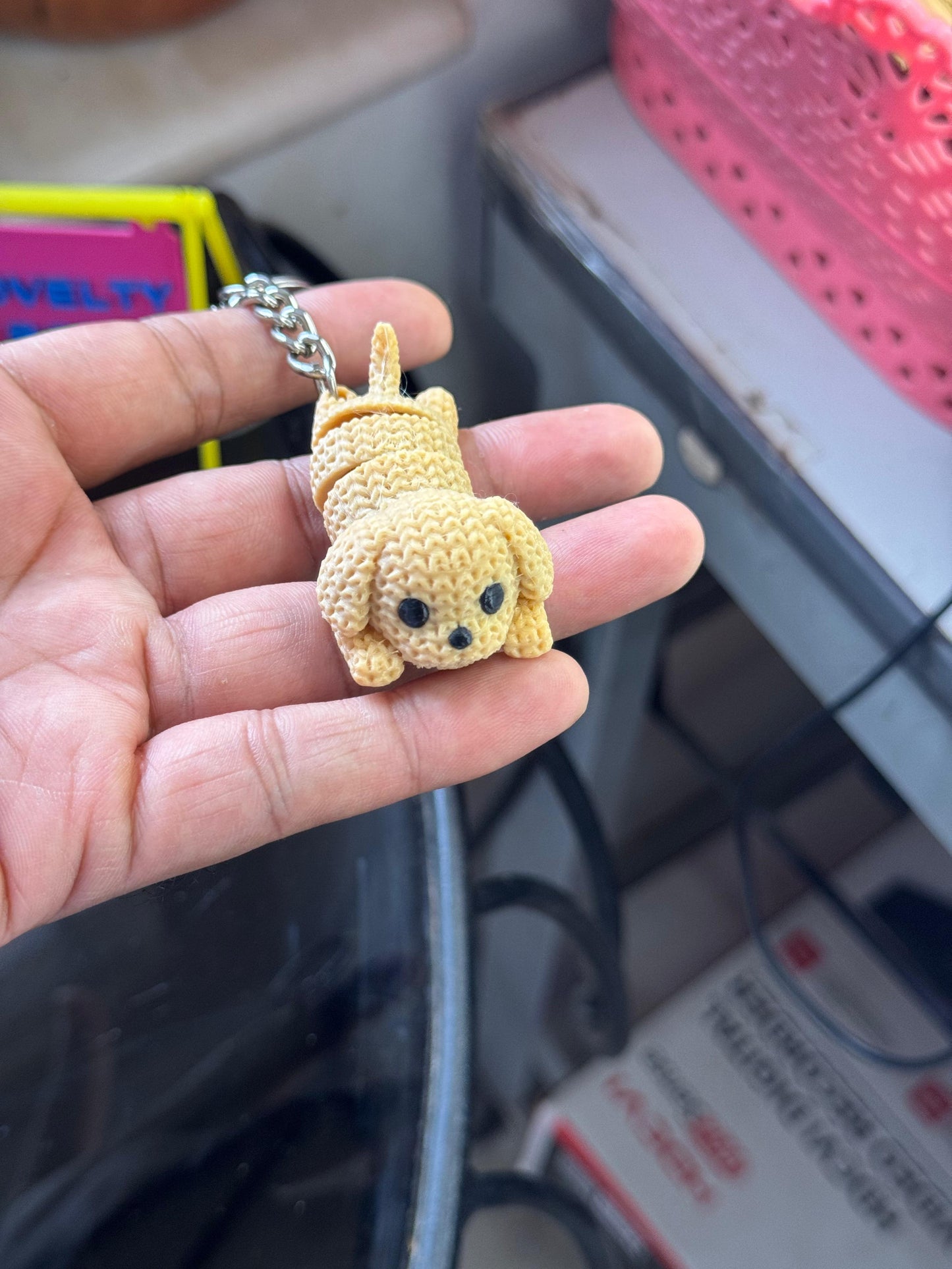 Flexi Fuzzy Skin Dog Keychain