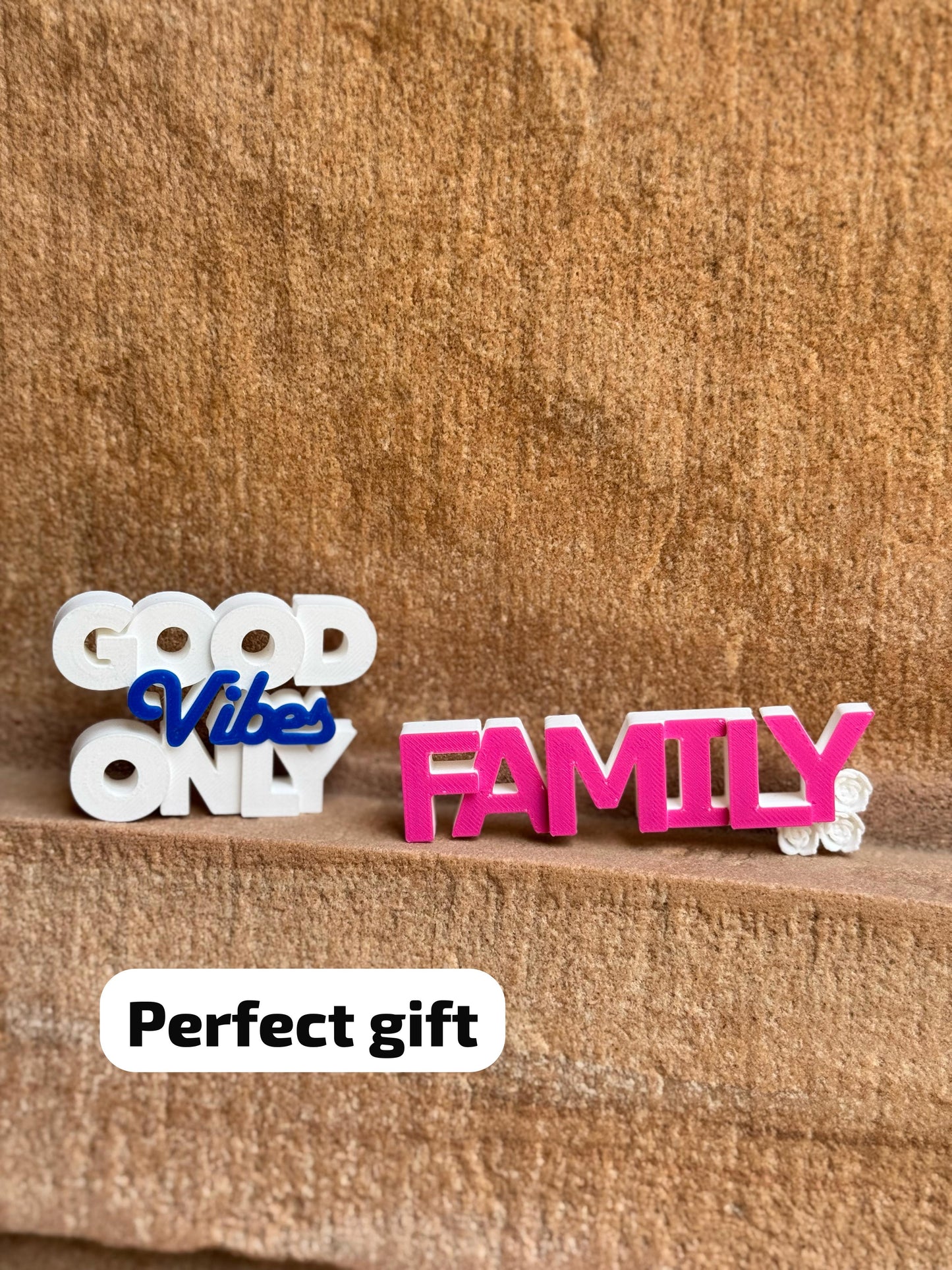 Good Vibes Only & Family Fridge Magnet Combo – Set of 2 (Multiple Color Variants)