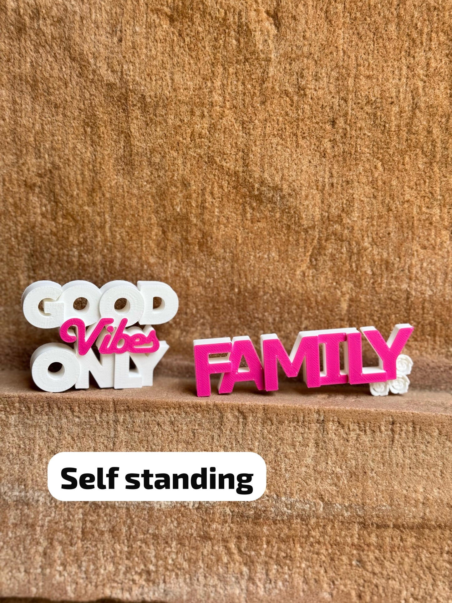 Good Vibes Only & Family Fridge Magnet Combo – Set of 2 (Multiple Color Variants)