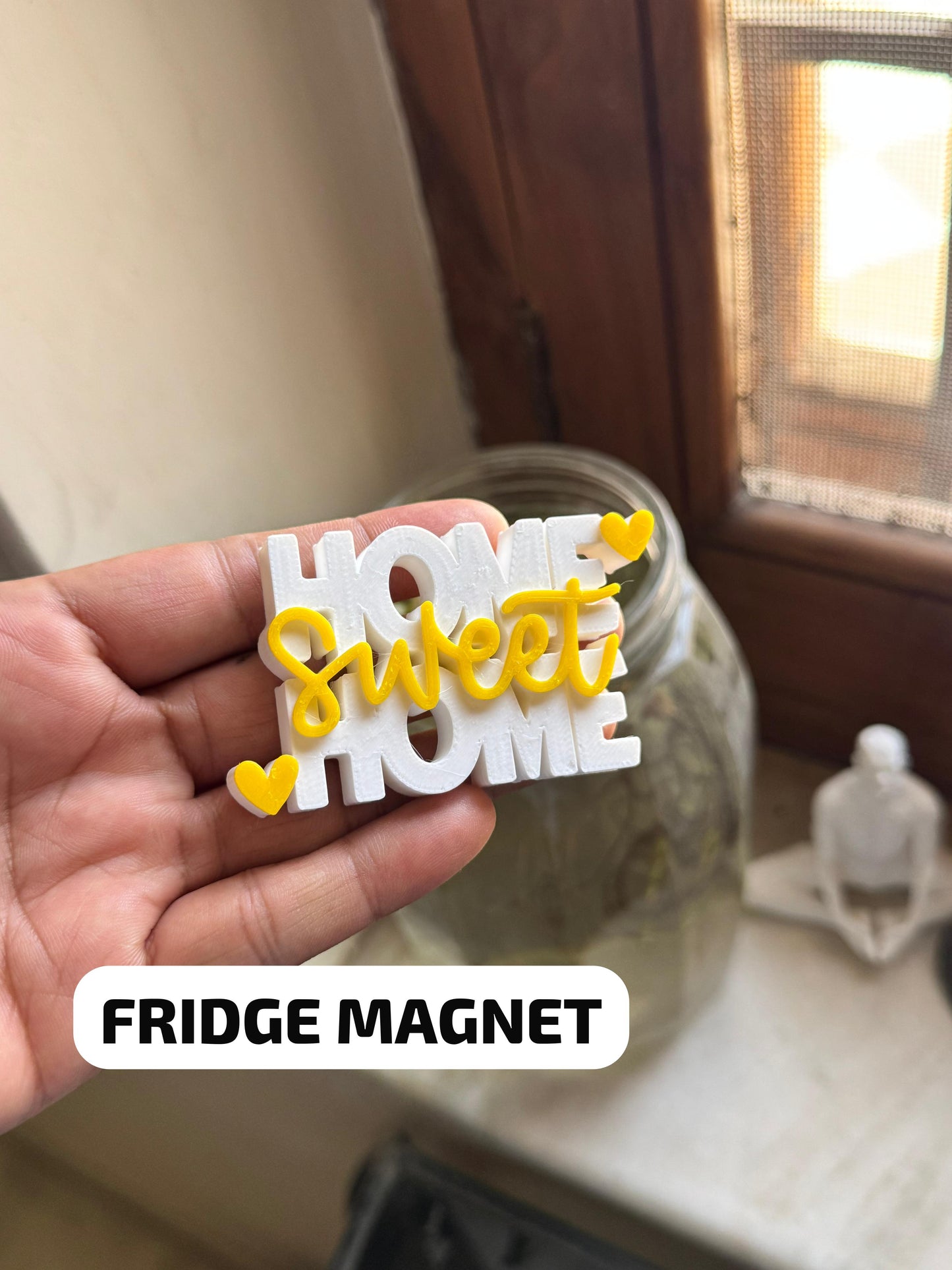 Home Sweet Home Fridge Magnet – Red / Pink / Yellow