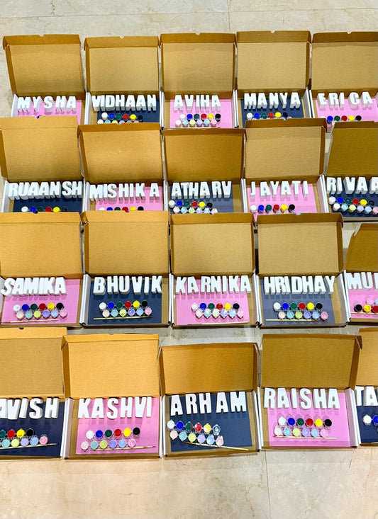Custom Name DIY Paint Kit for Kids – 12 Colors & Brush
