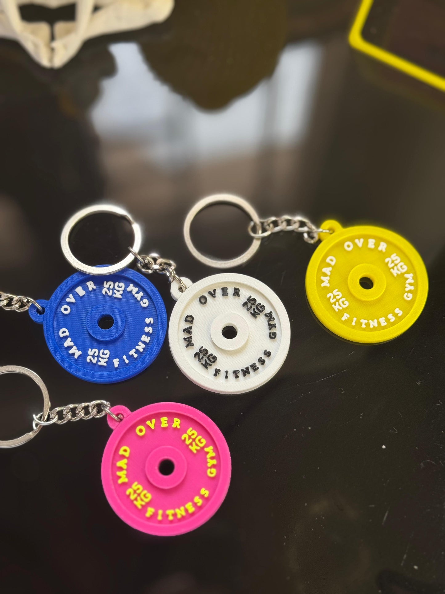 Custom Gym Plate Keychain β Your Words, Your Style