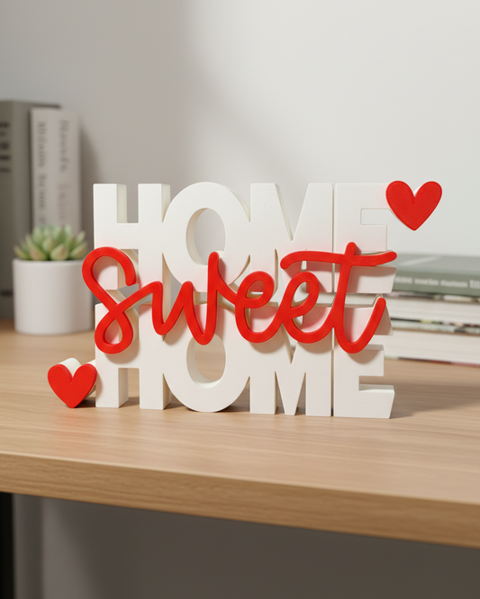 Home Sweet Home Desk Sign | Decorative Table Decor for Home & Shelf (8 × 8 Inch)