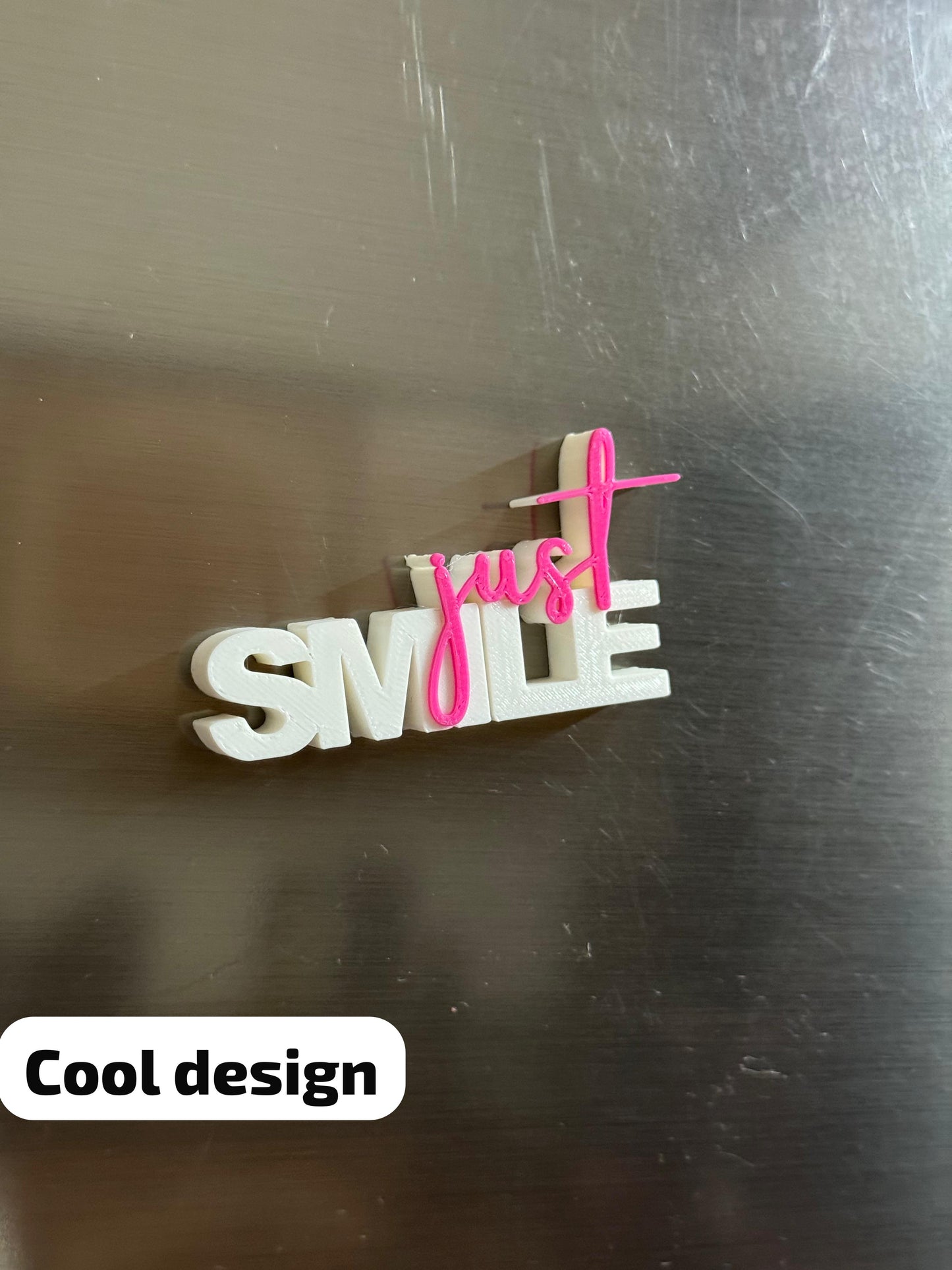 π Just Smile Fridge Magnet β Yellow / Pink