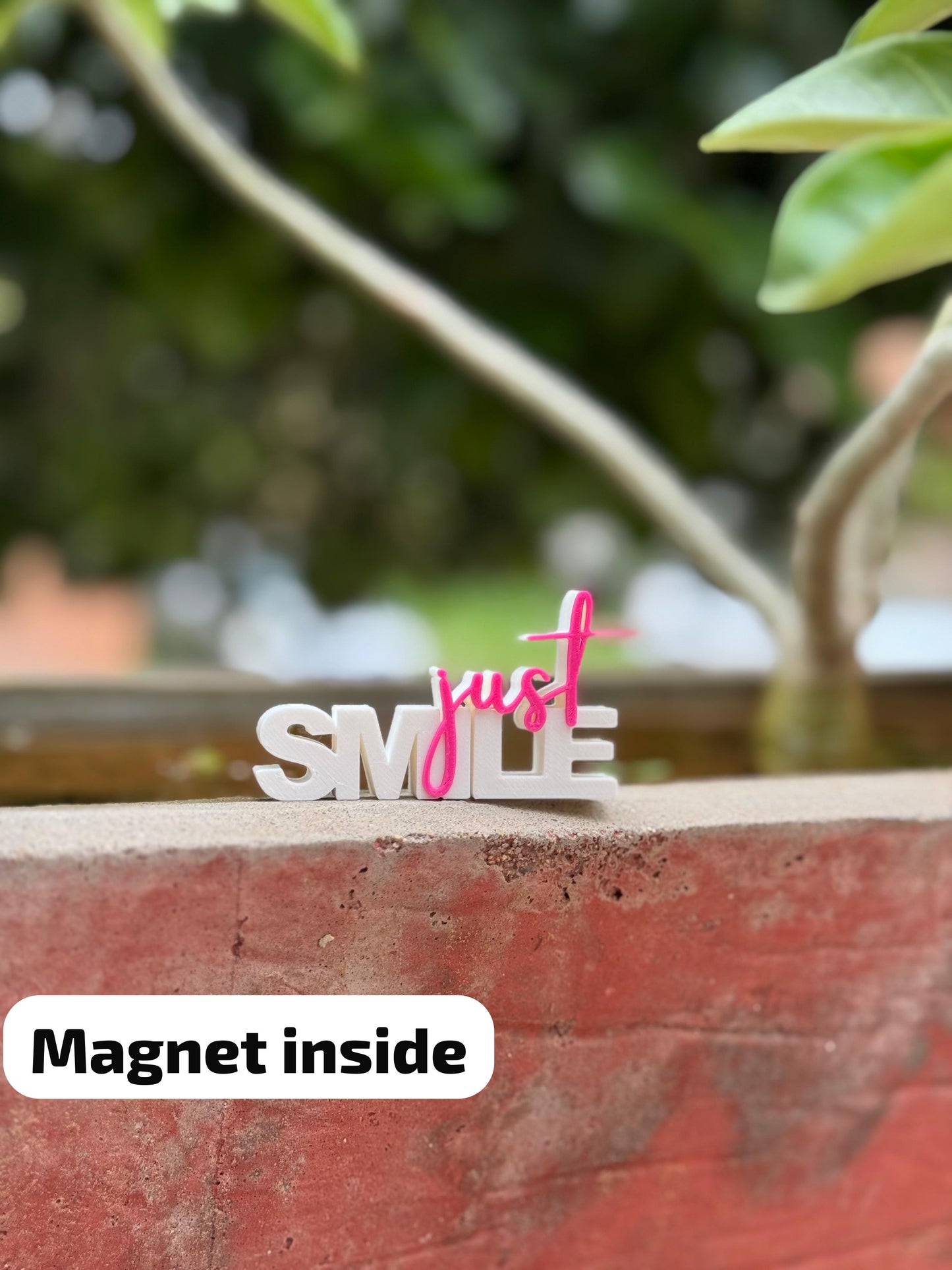 π Just Smile Fridge Magnet β Yellow / Pink