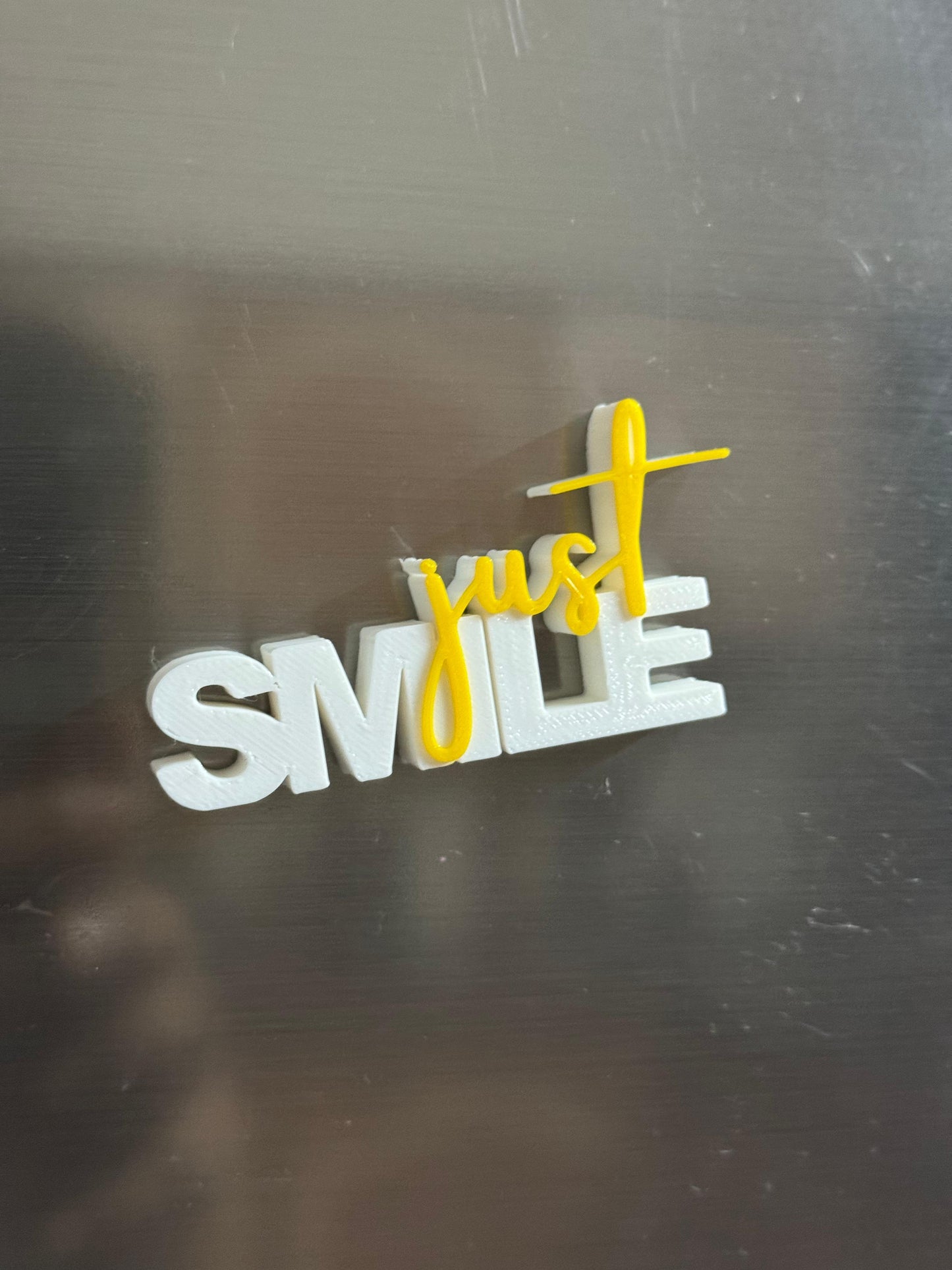 π Just Smile Fridge Magnet β Yellow / Pink