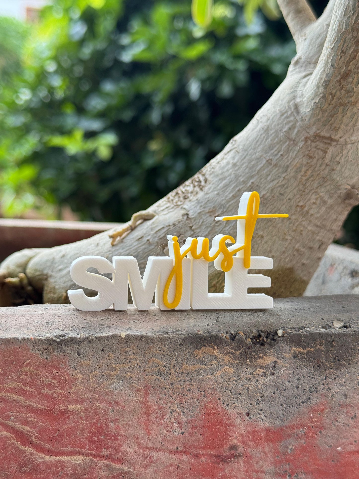 π Just Smile Fridge Magnet β Yellow / Pink