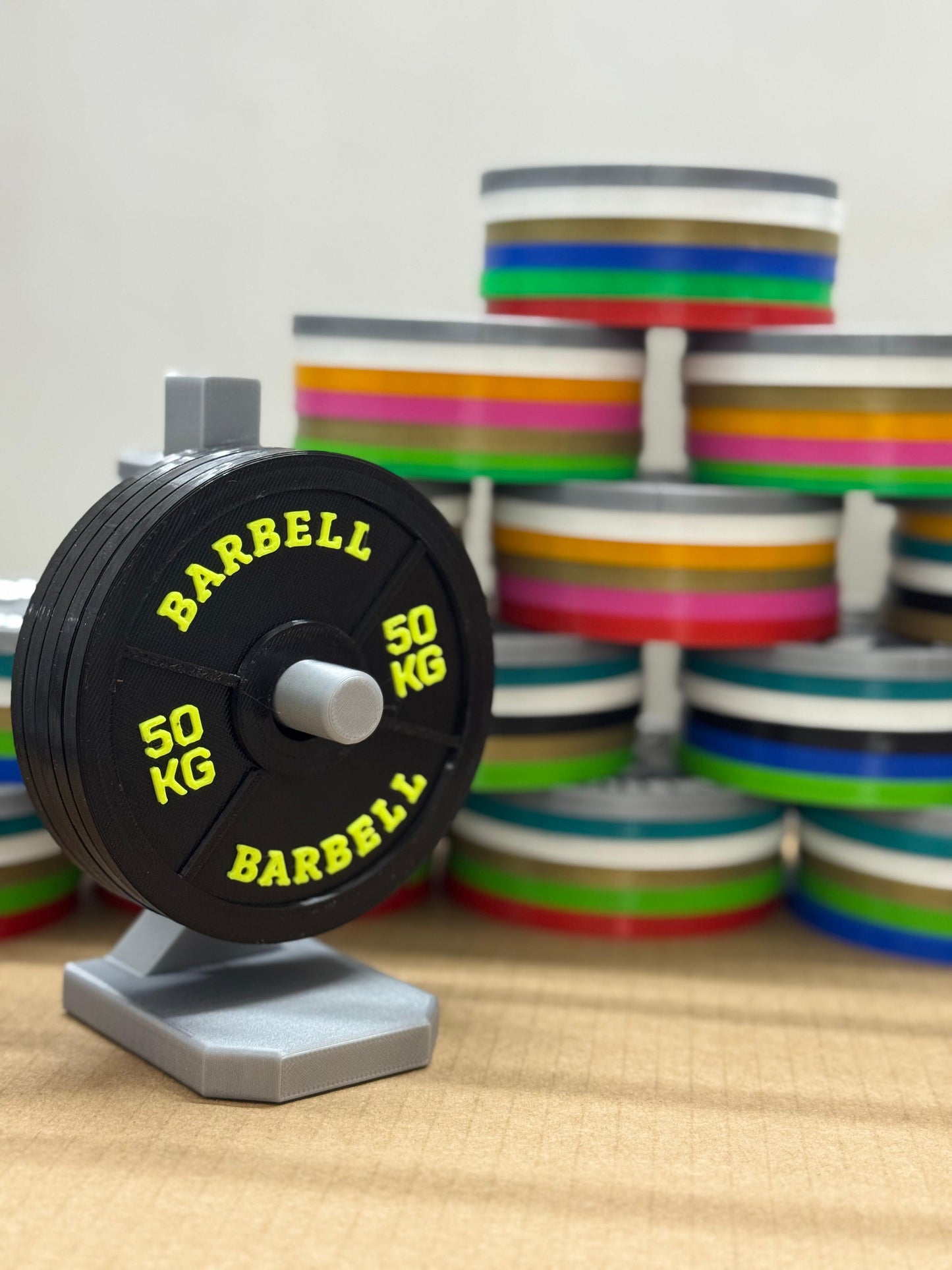 5-Plate Gym Coaster Set with Stand β Suspended Effect