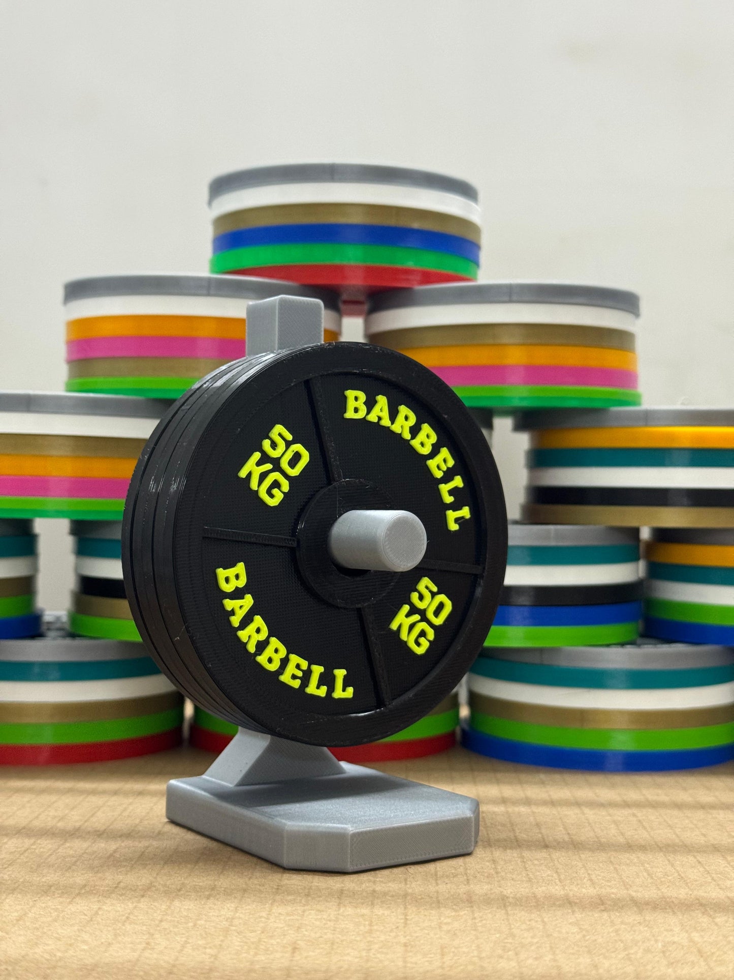 5-Plate Gym Coaster Set with Stand β Suspended Effect