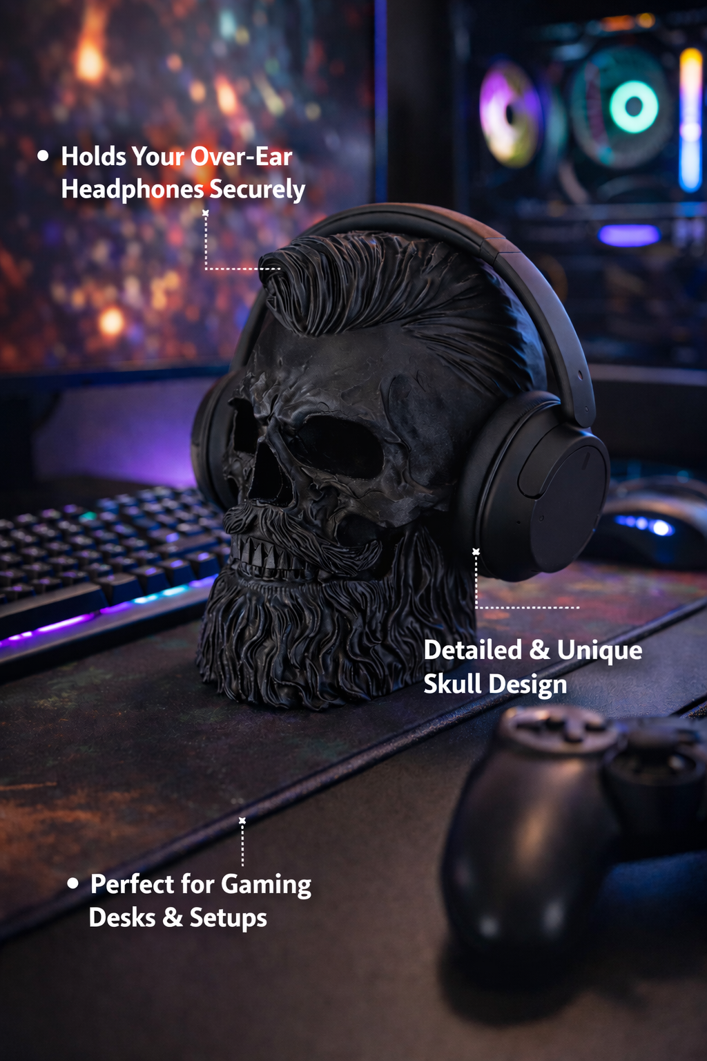 Skull Headphone Stand – Novelty Boy