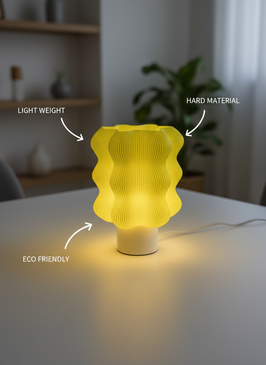 JYA Yellow Wavy Mood Lamp β Aesthetic Bedside Table Light for Bedroom, Desk & Home Decor