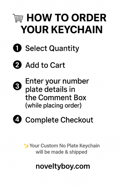 Custom Number Plate Keychain