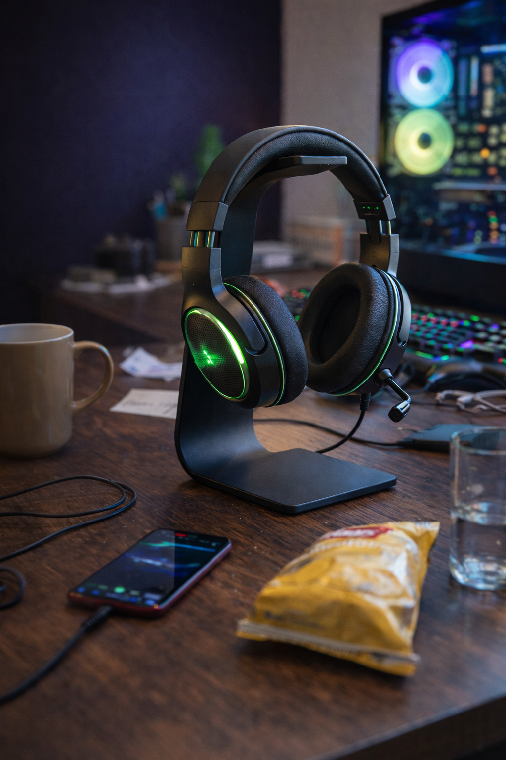 Minimal Black Headphone Stand