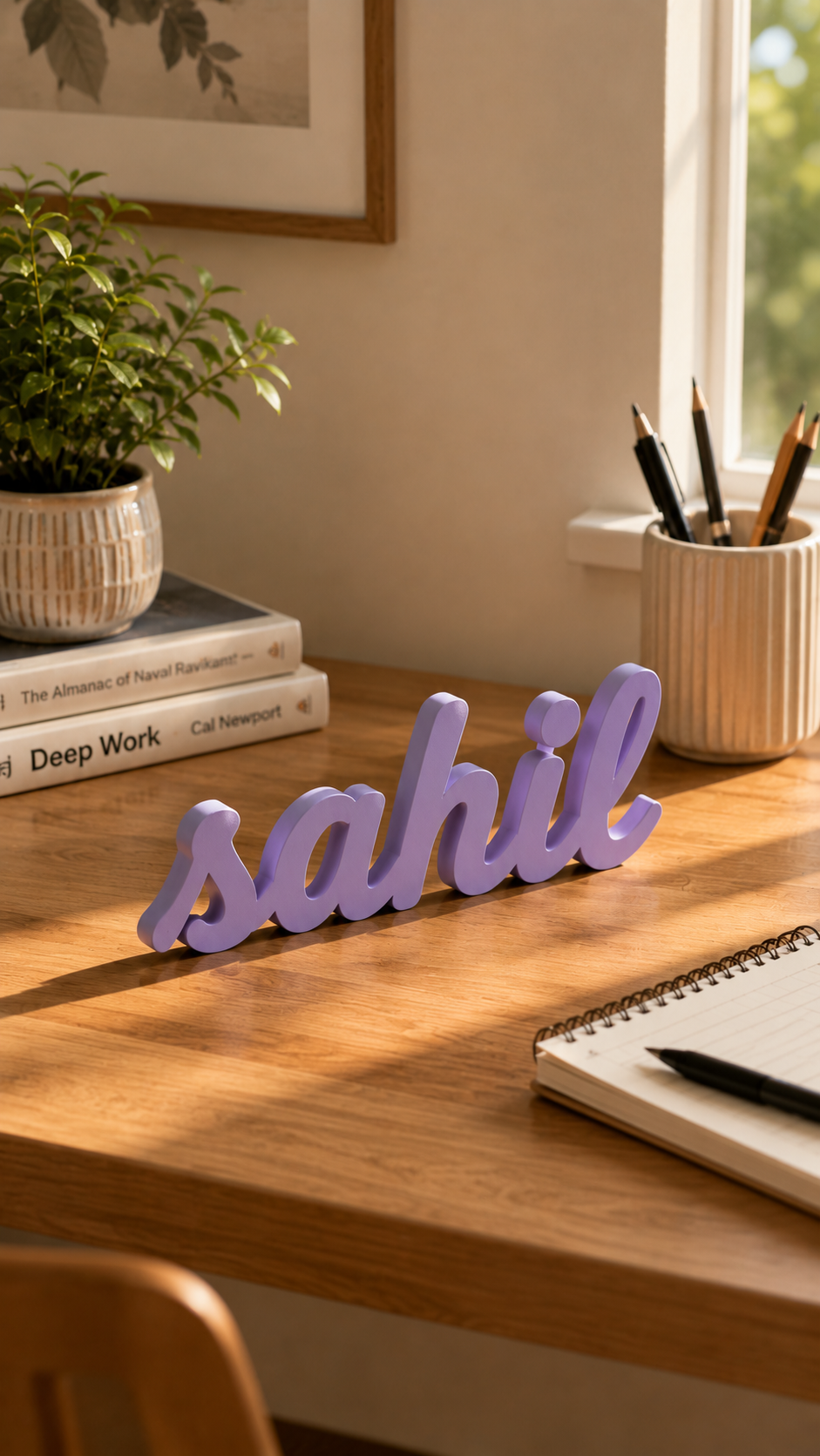 Custom 3D Printed Name Cutout for Desk, Room & Shelf Decor | Personalized Freestanding Name Sign