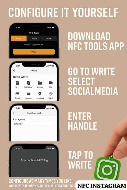 SMART NFC Whatsapp Keychain – Tap to Start Chat