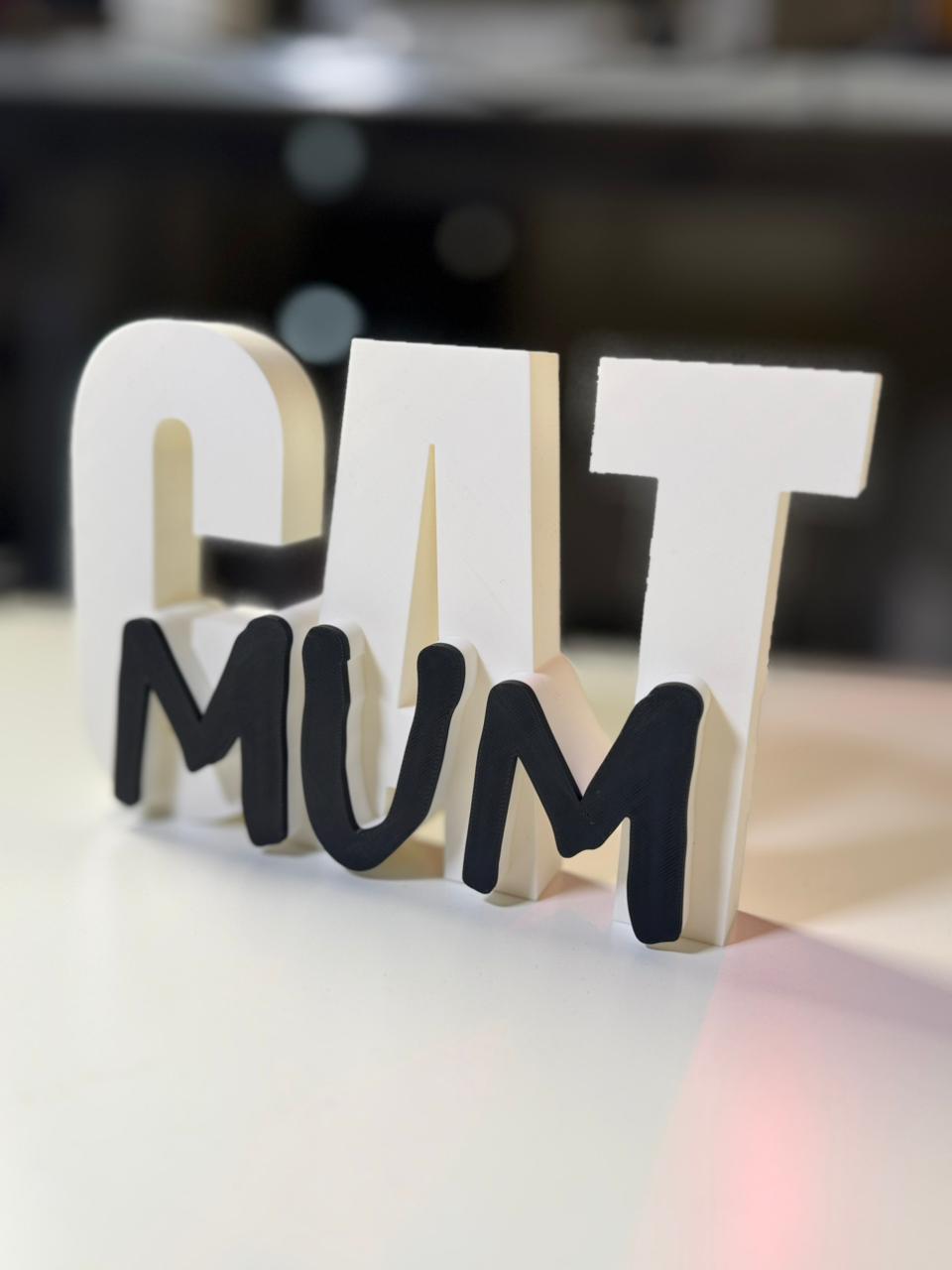 Cat Mum Table Sign | Decorative Desk & Shelf Decor for Cat Lovers