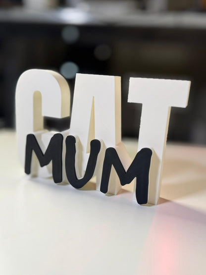 Cat Mum Table Sign | Decorative Desk & Shelf Decor for Cat Lovers