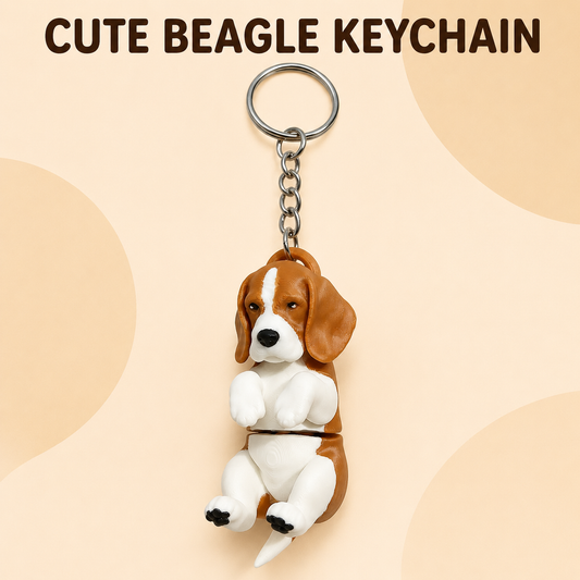 3D Printed Beagle Dog Keychain – Flexi Articulated Bag Charm