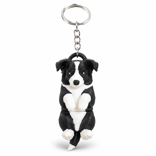 3D Border Collie dog keychain