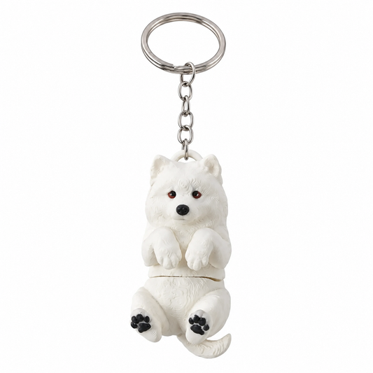 3D Samoyed dog keychain