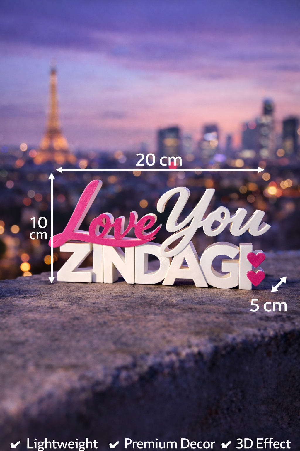 Love You Zindagi Table Sign – Novelty Boy
