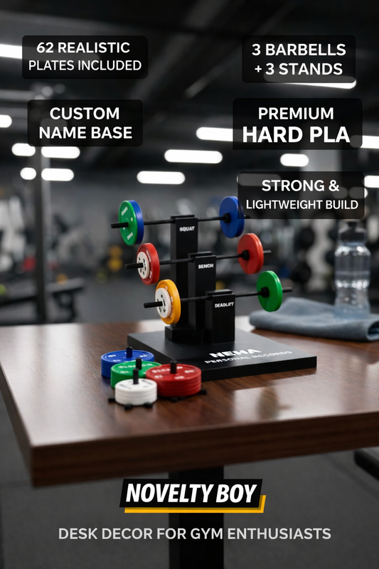 Rack for Powerlifting Personal Records – Mini Gym With Custom Name | Desk Display